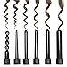 Curling Wand Set, Zealite Curling Iron Set Interchangeable Ceramic Barrels and Free Heat Resistant Glove (Irregular 6 in 1)