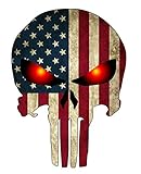 Punisher Skull with American Flag and Glowing Red Eyes 5
