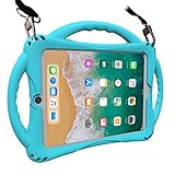 iPad 9.7 inch 2018/2017 Kids Case,iPad Air Case,TopEsct Soft Silicone Childproof Handle Stand Case for iPad 5th Generation(2017),6th Generation(2018) and iPad Air(2013) (Turquoise)