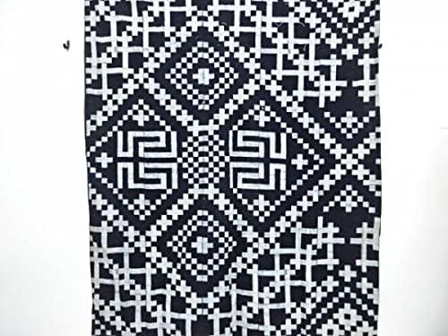 人気top 木綿本場久留米絣幾何学模様5巾布団側 アンティーク 中古 着 宗sou 3991718