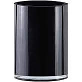 CYS Excel Black Glass Cylinder Vase (H:8" D:6") | Multiple Size Choices Glass Flower Vase Centerpieces | Wedding Table Arrangements