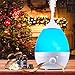 Janolia Cool Mist Humidifier, Ultrasonic Air Humidifier, with Essential Oil Tray, 7 Colors LED Night Light, for Home, Office, Yoga, Reading (1.3L)