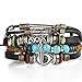Rurah Bohemia Style Bracelets Multi-layer Charms Retro Blue Eyes Turquoise Bracelet for Women