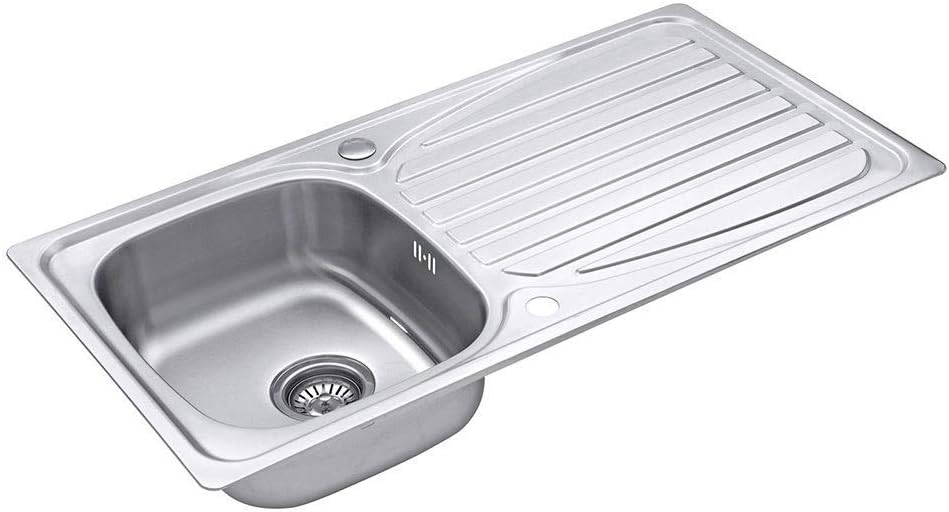 ACZZ Fregadero de cocina. Ranura de tazón simple cepillado de acero