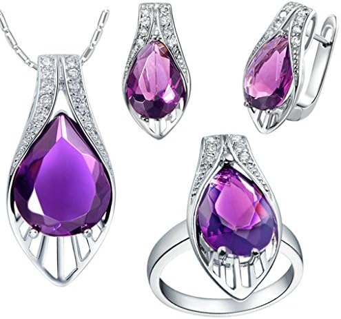 Cubic Zirconia Shell Engagement Ring Bridal Jewelry Sets Necklace and Earrings