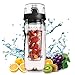 Adywe Fruit Infuser Water Bottle and Insulating Sleeve, 32 Oz, Durable, Eco-Friendly Tritan, for sport plastic Water bottle(black)
