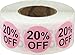 20% Percent Off Stickers for Retail 0.75 Inch 500 Adhesive Labels