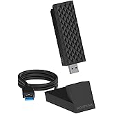 NETGEAR Nighthawk WiFi 7 USB 3.0 Adapter (A9000) – BE6500 Tri-Band Wireless Gigabit Speed (Up to 6.5 Gbps) – 6 GHz Band – Wor