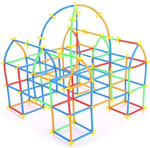 Straw Constructor STEM Building Toys Building Construction Toys 300 pcs-Safe and Fun Straws and Connectors Set- Fun- Educational- Safe for Kids- Develops Motor Skills- Best Gift for Boys and Girls