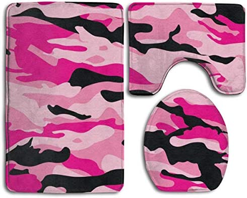 Amazon Com Ts Home Art Pink Camo Background Bathroom Rugs Set Of
