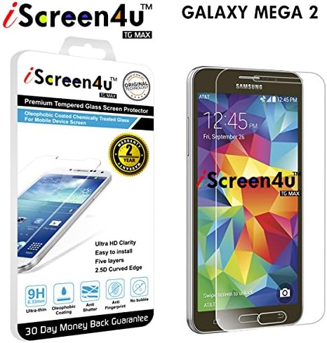 Galaxy Mega 2 Screen Protector - iScreen4u TG MAX 2.5D Rounded Edge 0.33mm Ultra-thin Tempered Glass Screen Protector with a 2-year limited warranty (Samsung - Galaxy Mega 2)