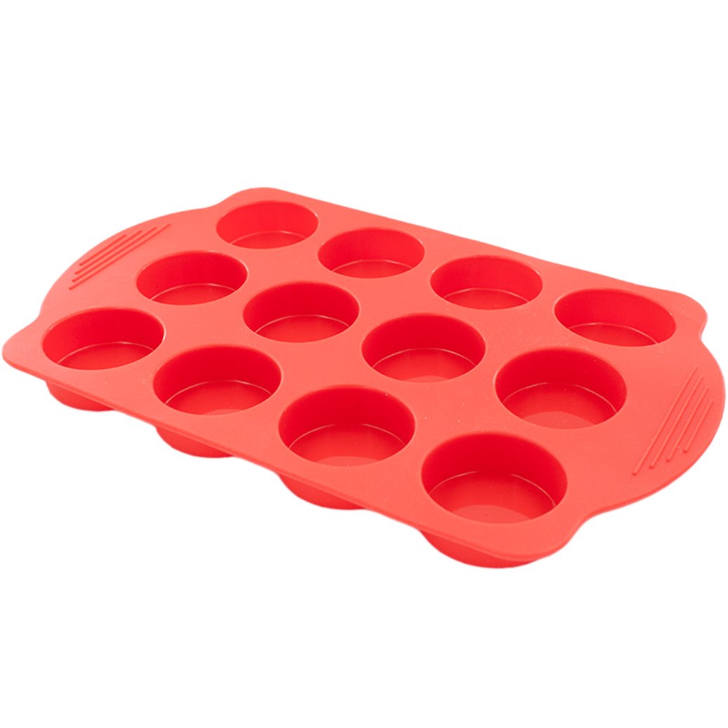 Nupico Silicone Muffin & Cupcake Baking Pan, Bakeware, Non Stick & Quick Release Coating Baking Cups, Cake Molds with 12 Cup