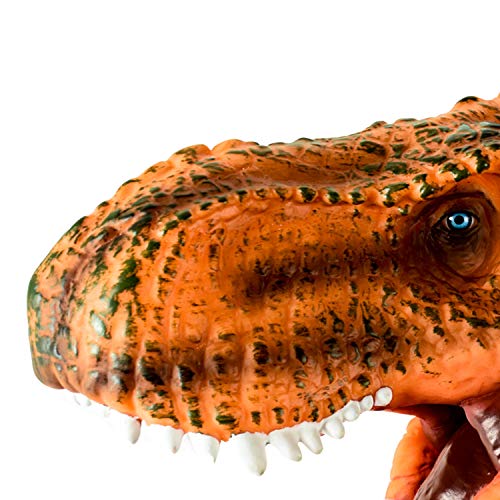 DLseego Dinosaur Hand Puppets Toys Soft Rubber Realistic Spines Dragon Role Play Toy for Kids and Adult-Tyrannosaurus - Thumbnail 5