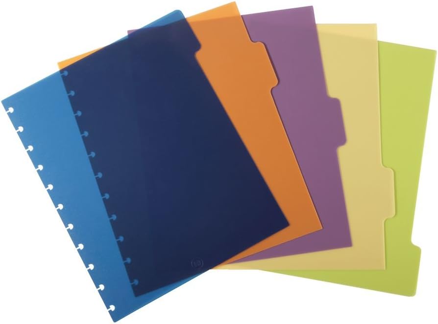 Index Polypropylene for A4 Notebook arc 22020 5Farben Assorted Colours