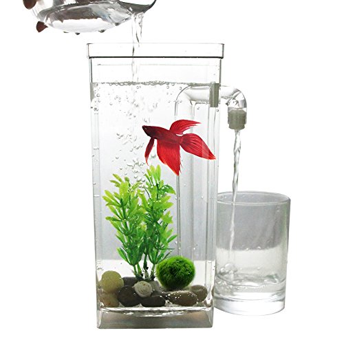 Self Cleaning Plastic Fish Tank Desktop Aquarium Betta 