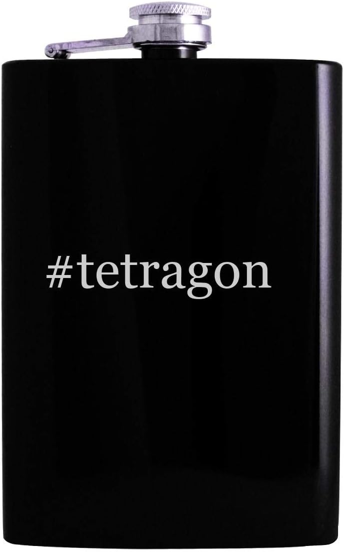 #tetragon - 8oz Hashtag Hip Alcohol Drinking Flask, Black