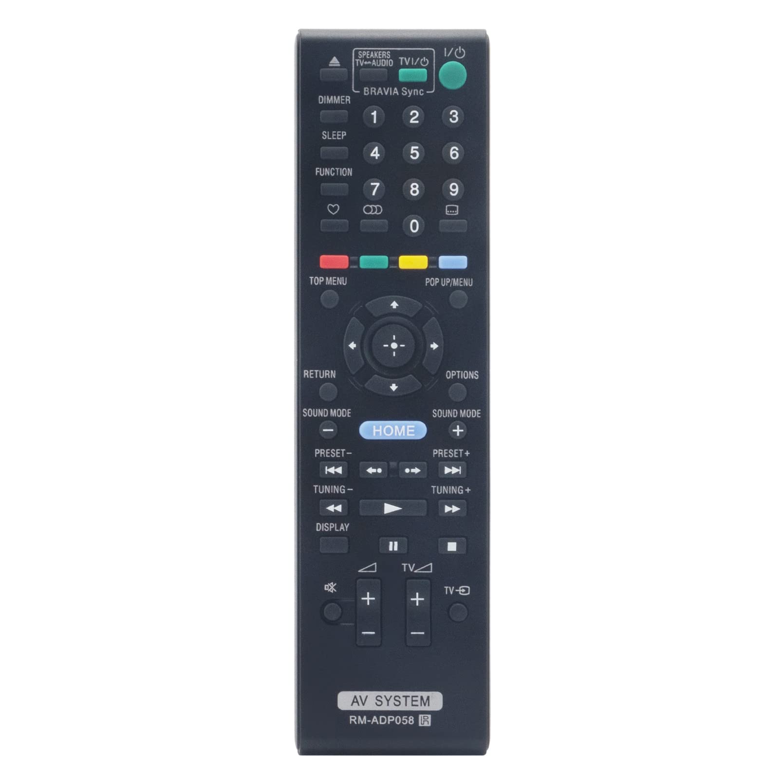 Replacement Remote Fit for Sony Blu-ray Disc DVD Home Theatre System BDV-E280 BDV-E985W BDV-E980 BDV-E880 BDV-E380 SS-TSB109 SS-WSB105 SS-CTB103 SS-TSB108 SS-TSB106 SS-WSB104 SS-WSB103 RM-ADP058