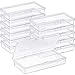 SATINIOR Pack of 12 Clear Plastic Bead Storage Containers with Hinged Lids for Beads and More (12.8 x 6.1 x 2.45 x 2.9 inches)