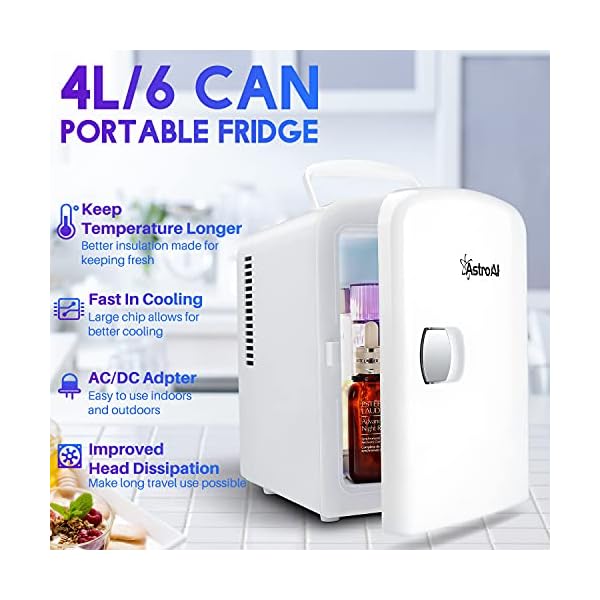 Astro Mini heladera Blanca 4 Lts Maquillaje Alimentos Medicinas - Imagen 6