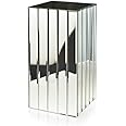 Serene Spaces Living Tall Mirror Strip Vase, Luxe Glass, Modern, 6.25x6.25x12.5 inches, Home Décor, Event Centerpieces and Much More