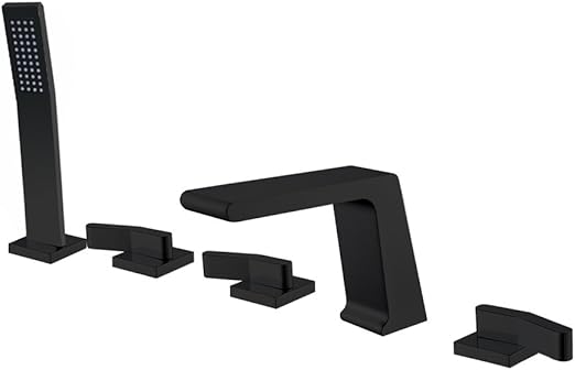 Jiayoujia Waterfall Deck Mount Roman Tub Faucet With Hand Shower