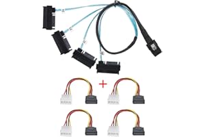 CY External Mini SAS 4X SFF-8088 26Pin Host to SAS Hard Disk SFF-8482 29Pin Target Fanout Cable with IDE Power 2.0m