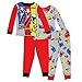Power Rangers Boys 4 piece Pajamas Set (8, Red/Grey)