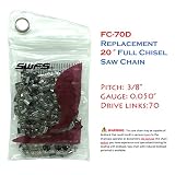 SWFS Reliable Replacement 20 Inch Full Chisel Chainsaw Chain D70 for Husqvarna, Poulan, Echo, Jonsered and Others