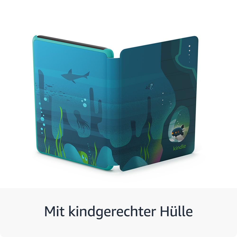 Amazon Kindle Kids (neueste Generation) – Falls das Gerät kaputtgeht, ersetzen wir es. Inklusive altersgerechter Bücher, Hülle, blendfreiem Bildschirm und schnellerem Umblättern–Ozeanentdecker-Design 3