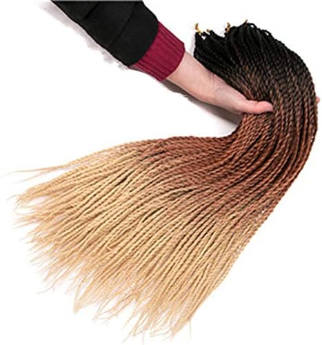 Ombre Senegalese Twist Hair Crochet braids 24 inch 30 Roots/pack Synthetic Braiding Hair for Women grey,blue,pink,brown,coffee brown/24#,24inches,1Pcs/Lot