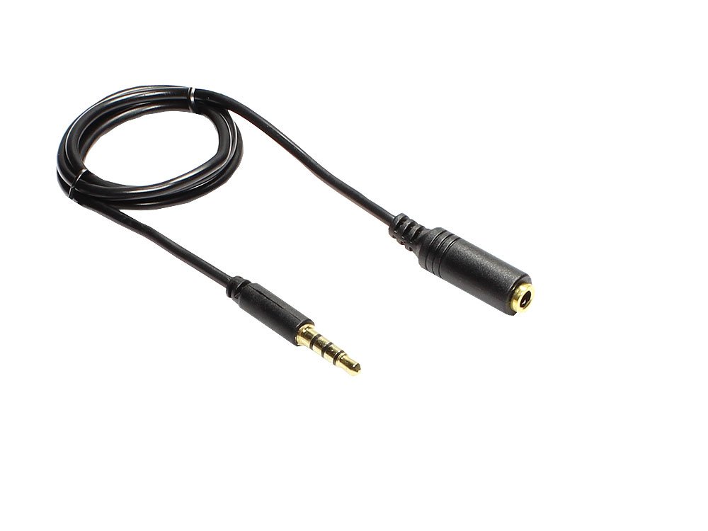 Good Connections audio extension cable black, 3-Pin, stereo audio aux male to female, 20 m audio extension cable