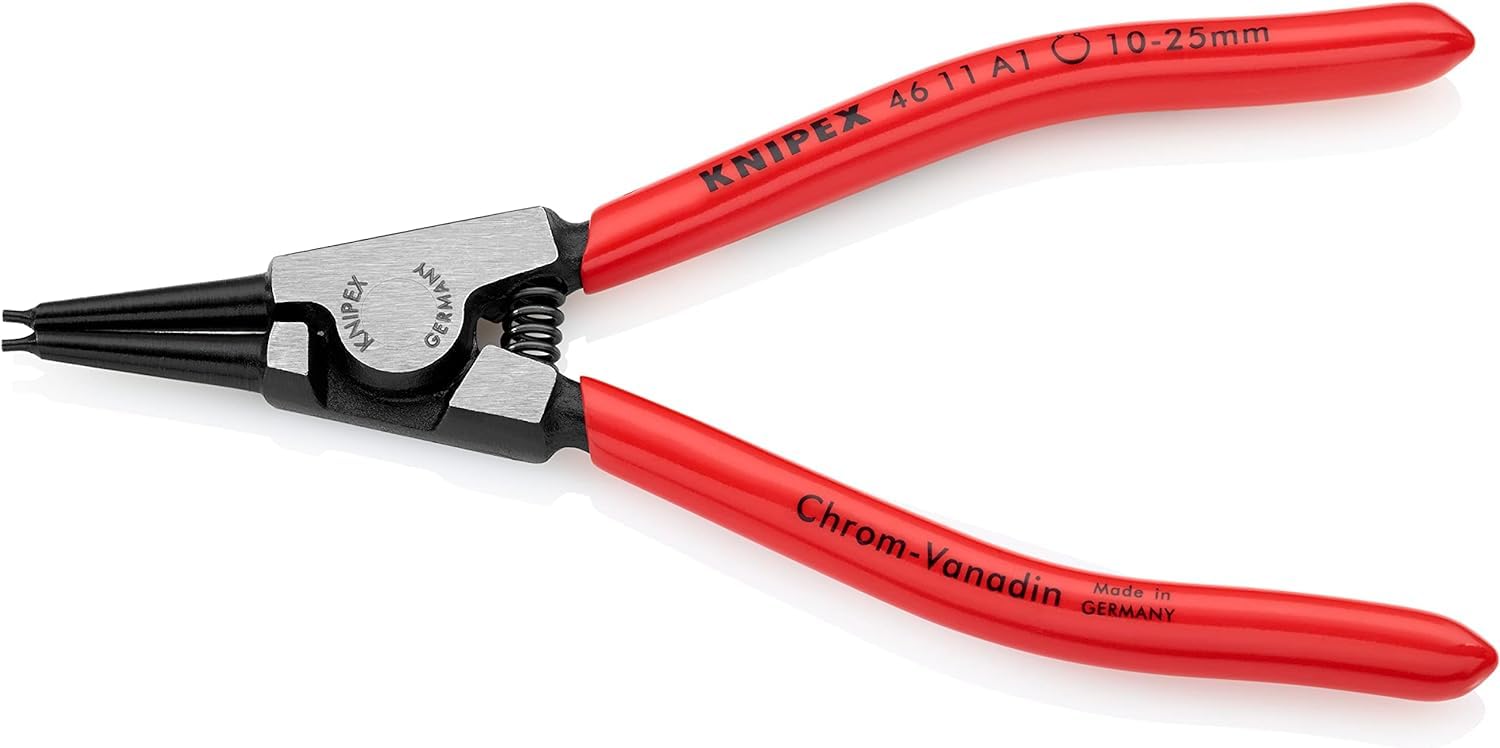 KNIPEX Circlip Pliers for External Circlips on Shafts Self-Service Card with Plastic Coating 140 mm, 46 11 A1 SB