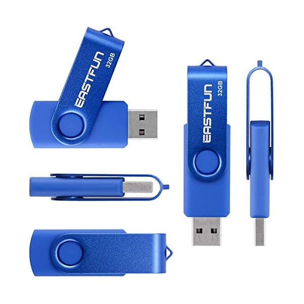 5 Stück 32GB USB Stick EASTFUN USB-Flash-Laufwerk Rotate Metall Speicherstick USB-Stick USB 2.0 Flash Drive Memory Stick… – Bild 4