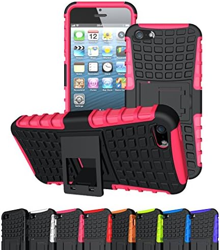 iPhone SE Case, iPhone 5S Case, Viodolge [Shockproof] Hybrid Tough Rugged Dual Layer Protective Case Cover with Kickstand for Apple iPhone SE / 5S / 5 (pink)