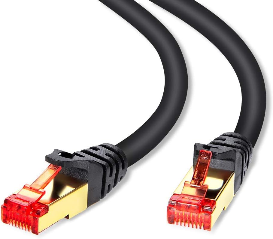 Qxcynsef Outdoor Cat 7 Ethernet Cable 40M Cat7 Internet LAN RJ45 Cable SFTP-600-Mhz Waterproof Direct Burial Network Cable 40 meter