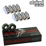 Stoked Ride Shop Bones Roller Bones Bearings [for Inline & Roller Skates] (Roller Bones w/ 6mm Axle Spacers, w/o Tool)