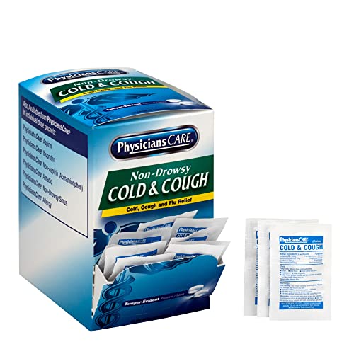 PhysiciansCare Cold and Cough Congestion Medication, 50 Doses of Two Tablets, Non Drowsy
