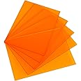 5 Pack Acrylic Sheet Orange Fluorescent Colored Translucent Sheets Easy to Cut for DIY Art Projects,Crafting,Display Project,Signs,Painting,Laser Cutting Plastic Plexiglass Panel 5x7" 2.8mm Thick