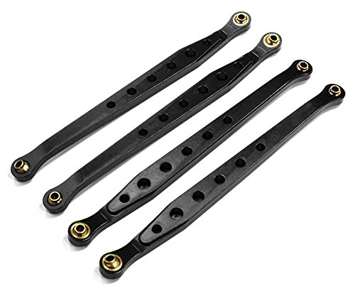 Integy Hobby RC Model C23789BLACK Billet Machined Alloy Chassis Linkage (4) for Axial Wraith