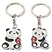 DreamsEden China National Treasure Animal Panda Couple Keychain (with Gift Box) Lovely Pendant Lovers Sweetheart Key Ring Key Chain for Valentine Wedding Anniversary (A Pair)
