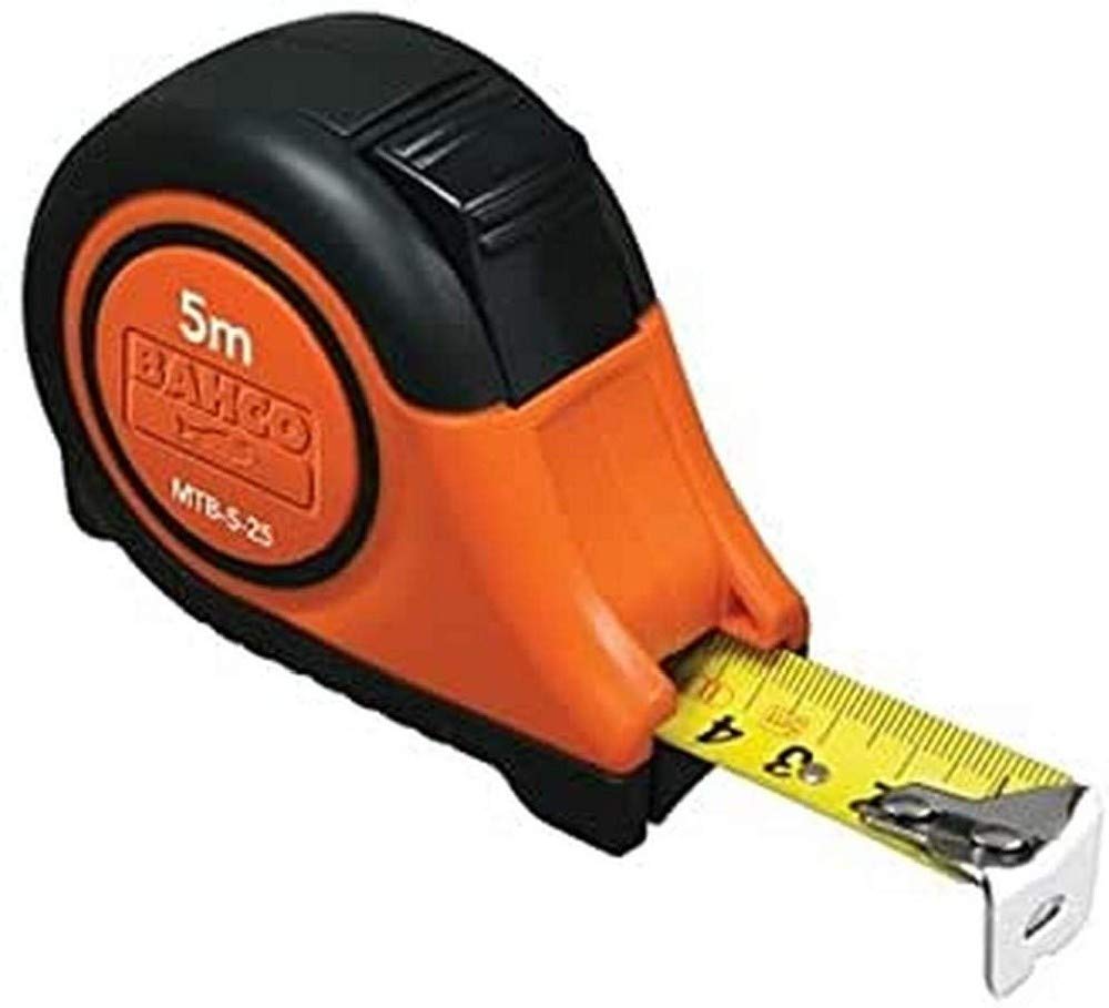 Bahco MTB-5-25 Metric Measuring Tape, Multi-Colour, 5 m