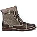Polar Fox MPX-808566 Men's Brown Tweed Lace Up Cap Toe Dress Fashion Ankle Boots