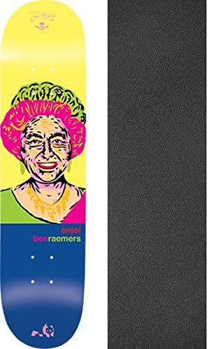 Enjoi Skateboards Ben Raemers Presidents Resin-7 Skateboard Deck - 8.25" x 32.1" with Jessup Grip Tape - Bundle of 2 items