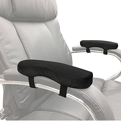 2 armrest covers, premium plush cushion elbow support, computer chair, wheelchair arm support, portable with Velcro straps for easy adjustment and application