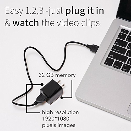 Wall USB Hidden Spy Camera - Concealed Indoor Nanny Camera with 32GB Memory - Motion Activated Video Surveillance by DuddyCam - Thumbnail 4