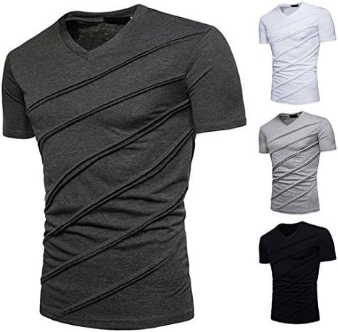 Siviki T Shirt Top Blouse Fashion Personality Men's Casual Slim Short Sleeve Solid