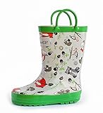 Oakiwear Girls Rubber Rain Boots (Little Kid/Big Kid) w/ Easy-On Handles