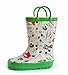 Oakiwear Kids Waterproof Rubber Rain Boots with Easy-On Handles