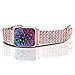 FresherAcc Apple Watch Band, Luxury Zircon Stones Replacement Strap for iWatch All Series Crystal Rhinestone Diamond Watch Bracelet Wristband Stainless Steel Band (38MM Rose Gold)
