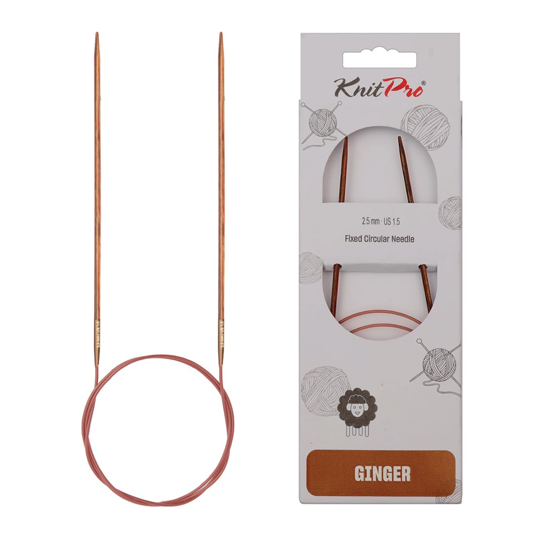 KnitPro Ginger Fixed Circular Needles 47" (120cm) | 2.50mm — image 1